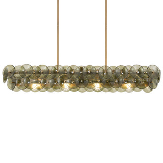 Aurora Lustre Linéaire en Verre Pressé Ambre Moderne