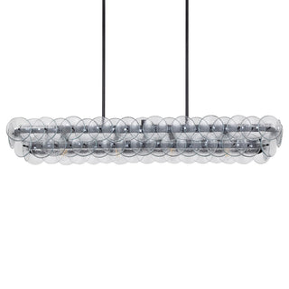 Aurora Lustre Linéaire en Verre Pressé Ambre Moderne