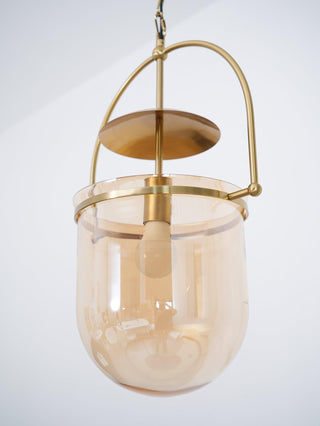 Lustra Suspension en Verre et Laiton Vintage