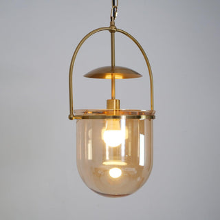 Lustra Suspension en Verre et Laiton Vintage