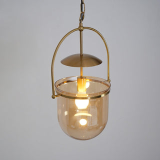 Lustra Suspension en Verre et Laiton Vintage