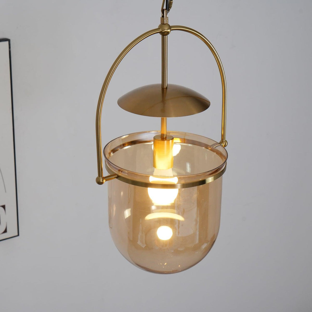 Grevana Suspension en Verre et Laiton Vintage