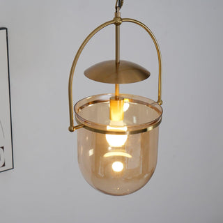 Lustra Suspension en Verre et Laiton Vintage