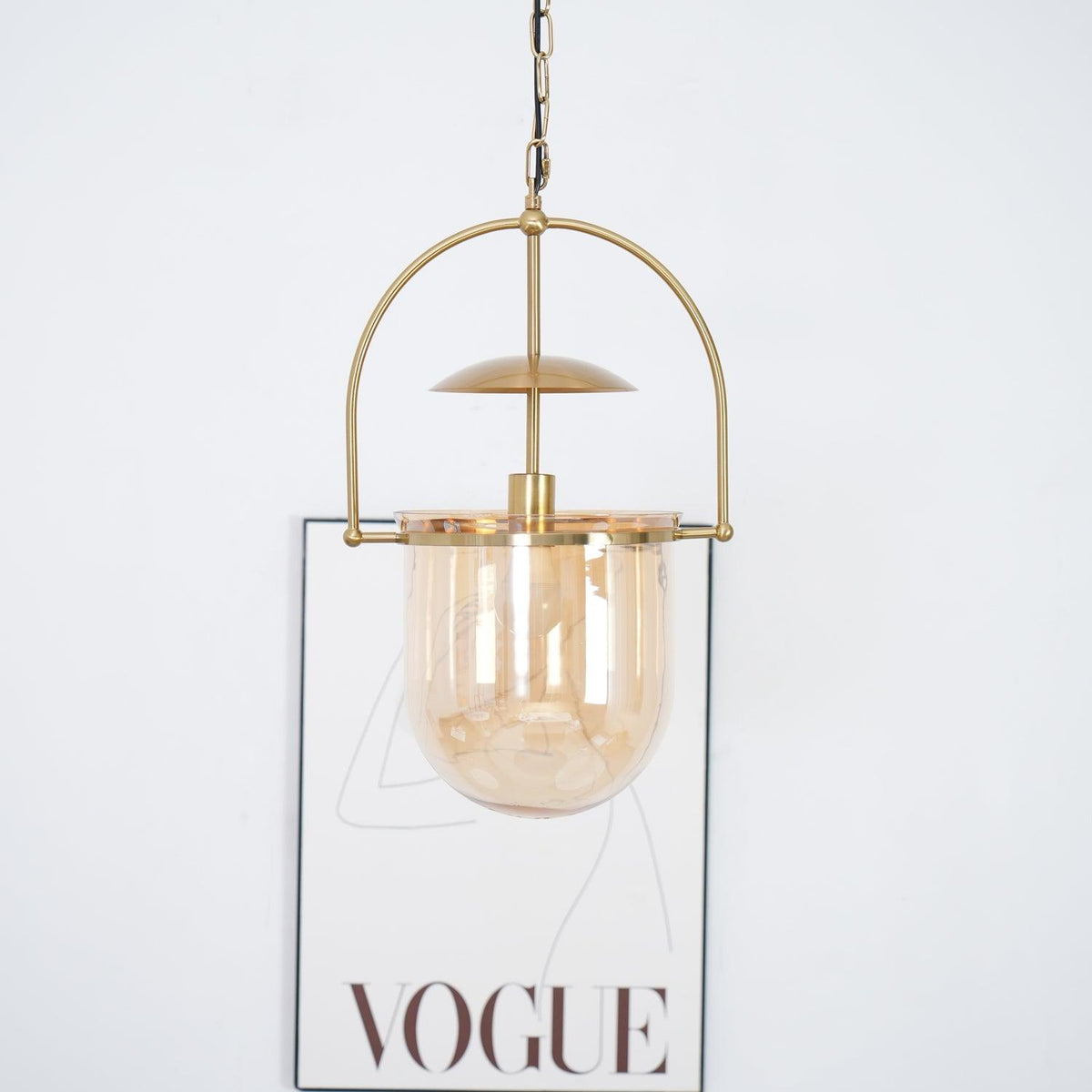 Grevana Suspension en Verre et Laiton Vintage