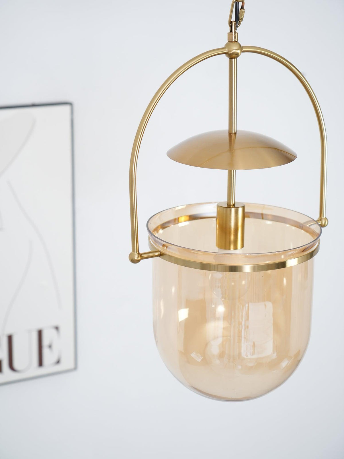 Grevana Suspension en Verre et Laiton Vintage