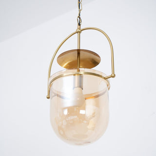 Lustra Suspension en Verre et Laiton Vintage