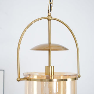 Lustra Suspension en Verre et Laiton Vintage