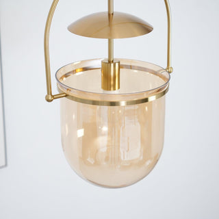 Lustra Suspension en Verre et Laiton Vintage