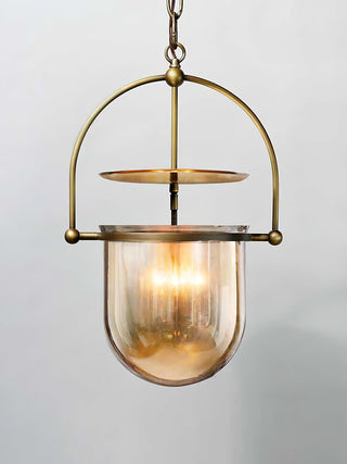 Lustra Suspension en Verre et Laiton Vintage