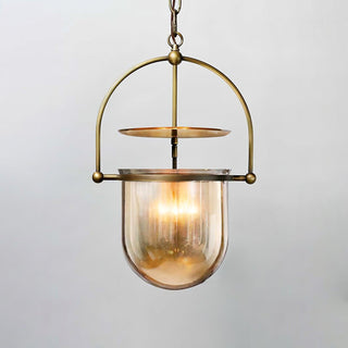 Lustra Suspension en Verre et Laiton Vintage