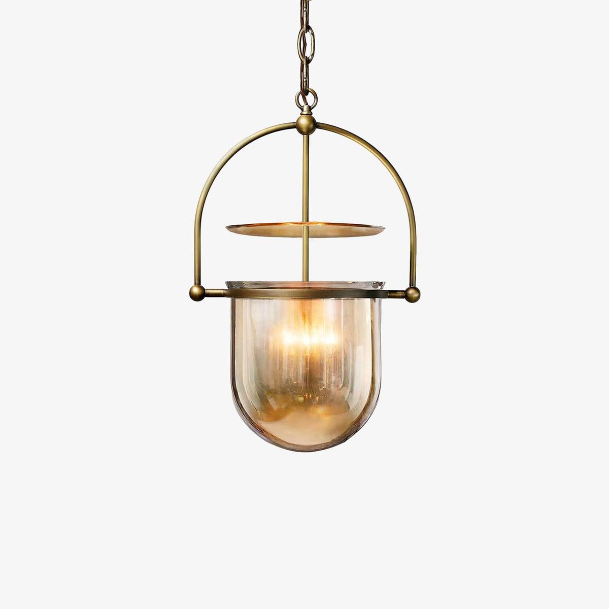 Grevana Suspension en Verre et Laiton Vintage