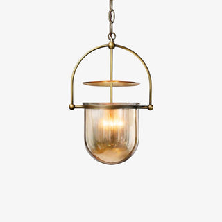 Lustra Suspension en Verre et Laiton Vintage