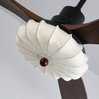 Ventra Plafonnier Ventilateur Vintage en Verre et Bois