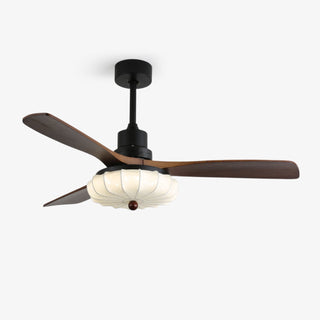 Ventra Plafonnier Ventilateur Vintage en Verre et Bois