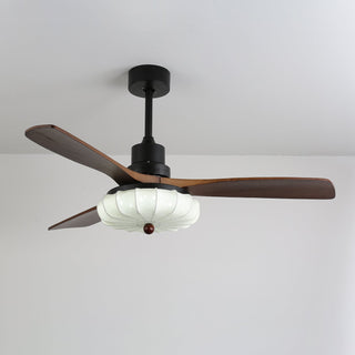 Ventra Plafonnier Ventilateur Vintage en Verre et Bois
