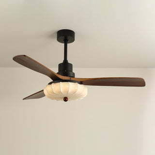 Ventra Plafonnier Ventilateur Vintage en Verre et Bois