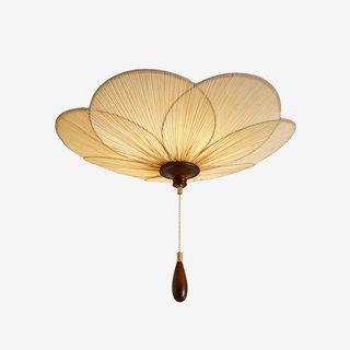 Lotus Bloom Pleated Ceiling Light-Neutral Decor
