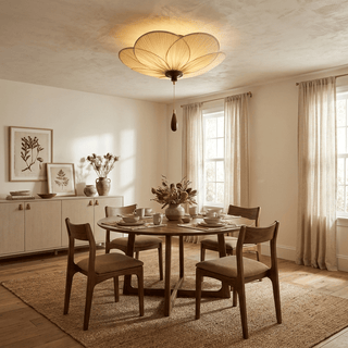 Lotus Bloom Pleated Ceiling Light-Neutral Decor