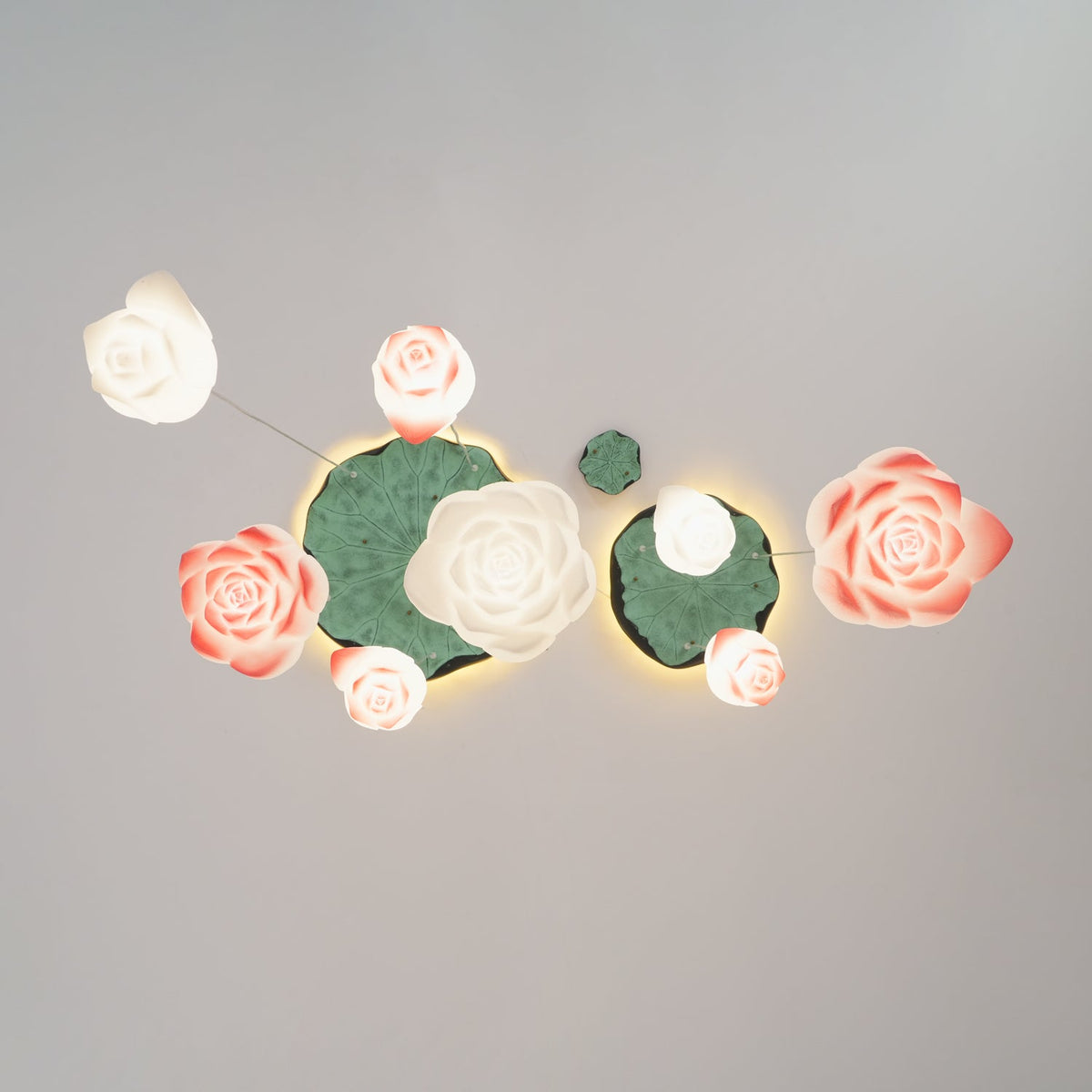 Tavana Suspension 7 Lumières Rose Blanc