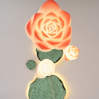 Lustra Suspension 7 Lumières Rose Blanc