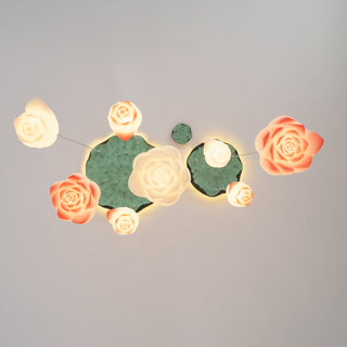Lustra Suspension 7 Lumières Rose Blanc