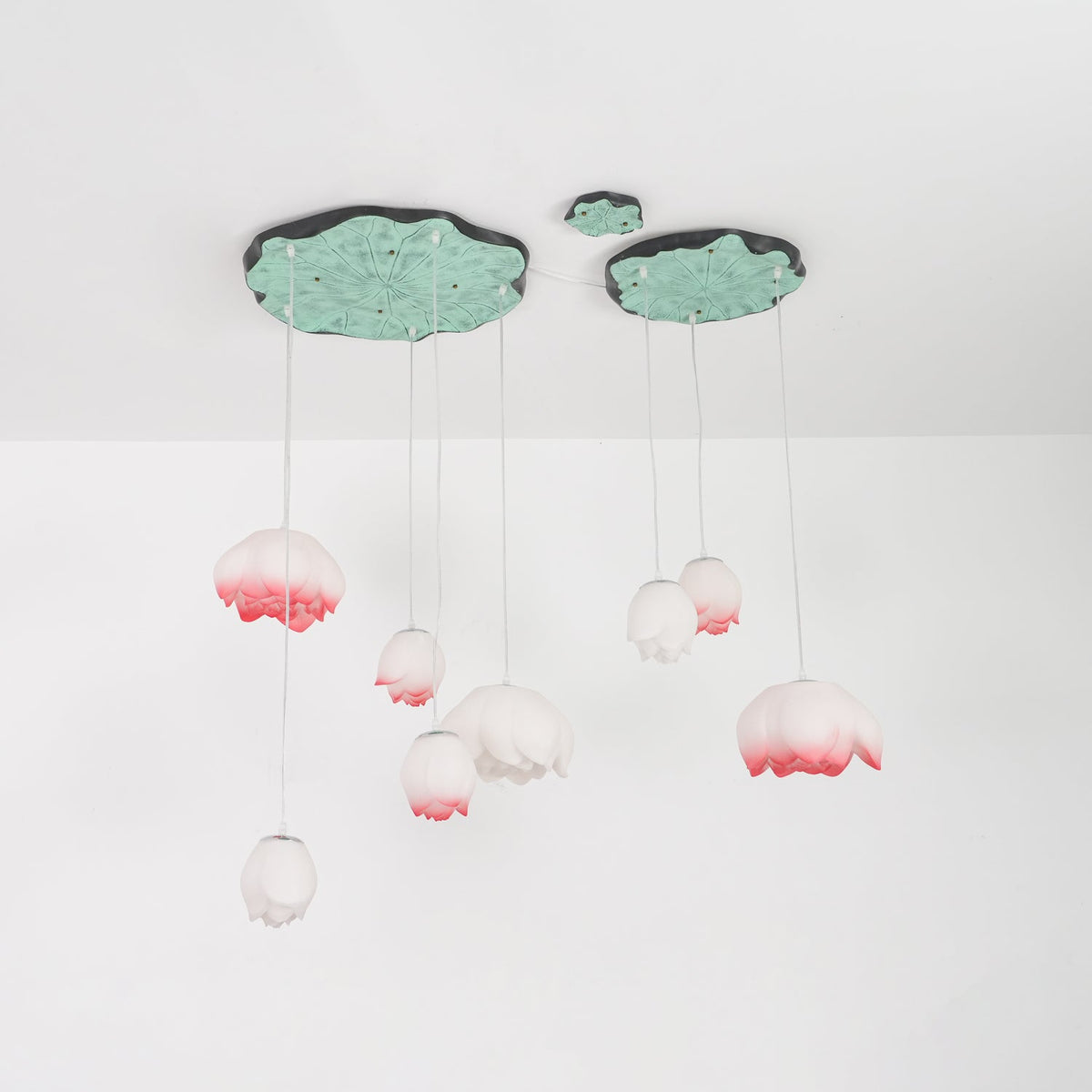 Tavana Suspension 7 Lumières Rose Blanc