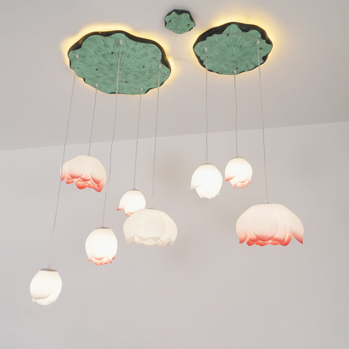 Tavana Suspension 7 Lumières Rose Blanc