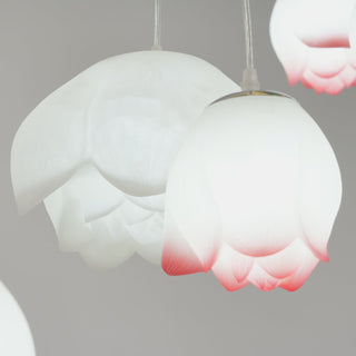 Lustra Suspension 7 Lumières Rose Blanc