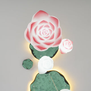Lustra Suspension 7 Lumières Rose Blanc