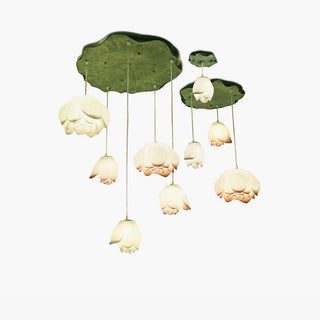 Lustra Suspension 7 Lumières Rose Blanc