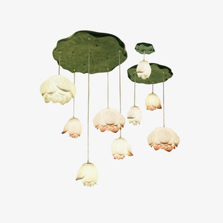 Lustra Suspension 7 Lumières Rose Blanc