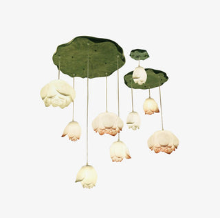 Lustra Suspension 7 Lumières Rose Blanc