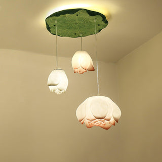 Lustra Suspension 7 Lumières Rose Blanc