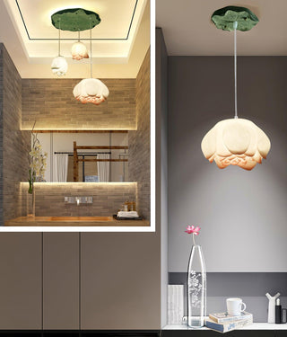 Lustra Suspension 7 Lumières Rose Blanc
