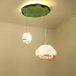 Lustra Suspension 7 Lumières Rose Blanc