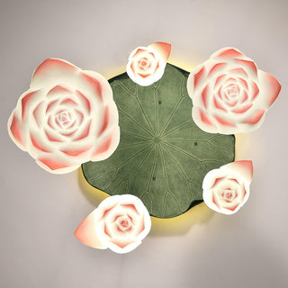 Lustra Suspension 7 Lumières Rose Blanc