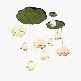Lustra Suspension 7 Lumières Rose Blanc