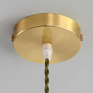 Solara Suspension en Laiton Verre Froissé Lotus Vintage