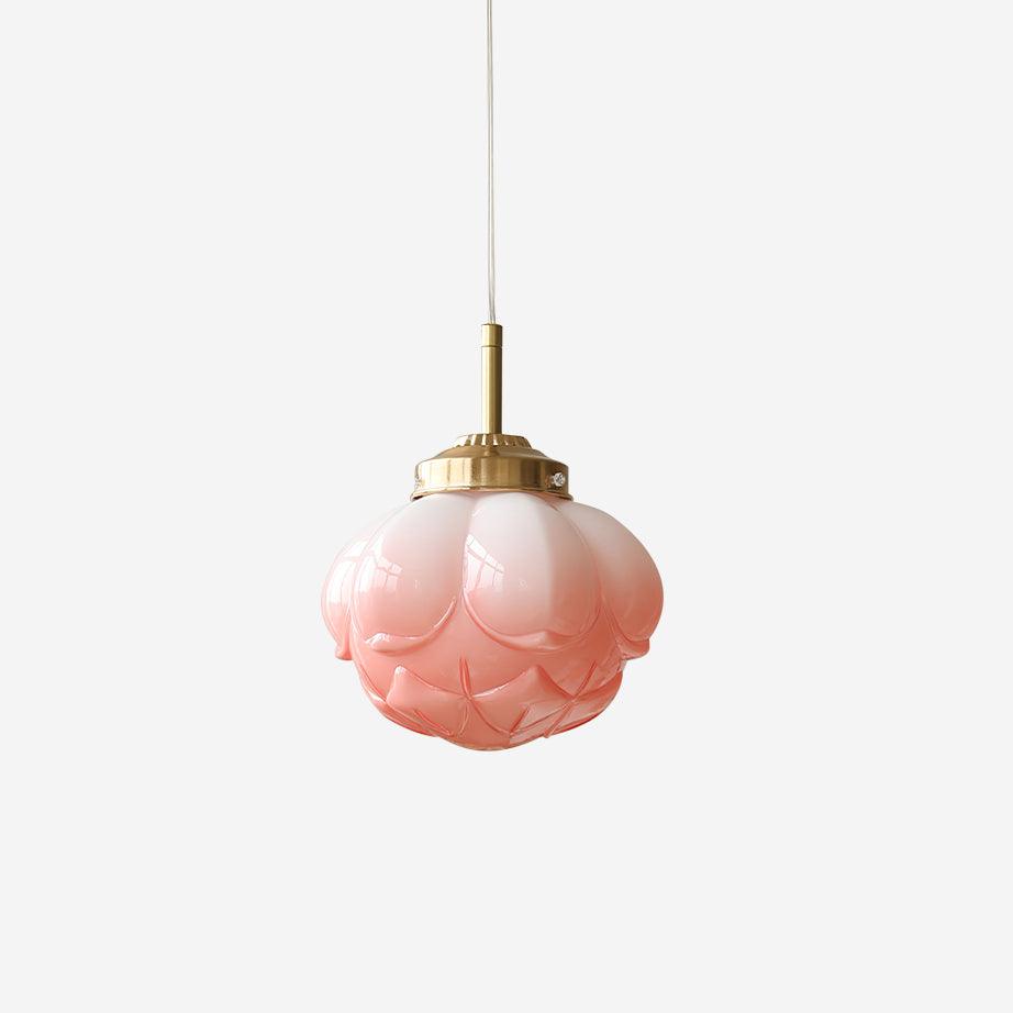 Pendant Lamp Metal and Glass Lotus Flower Shade Artistic Retro-Neutral Decor