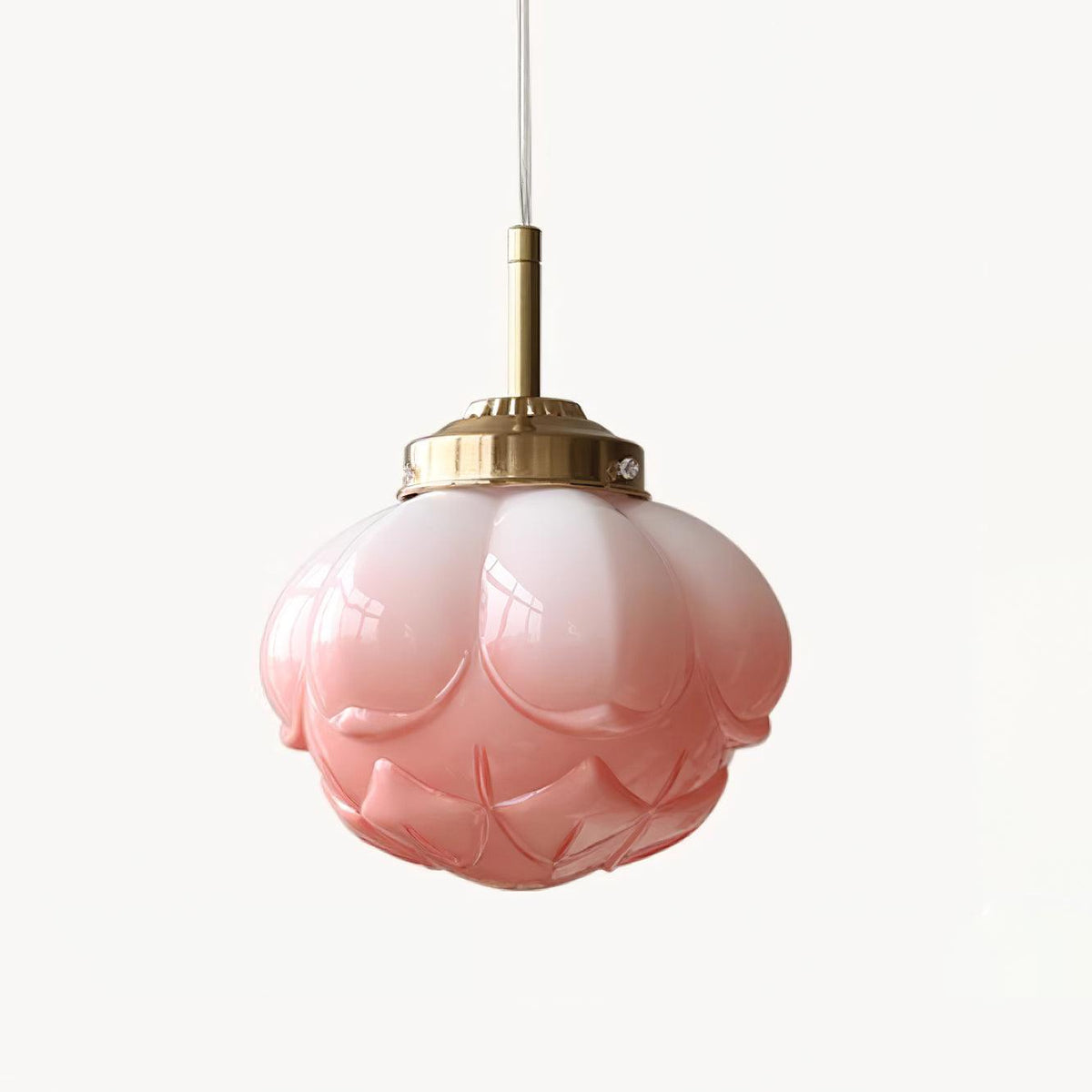 Pendant Lamp Metal and Glass Lotus Flower Shade Artistic Retro-Neutral Decor