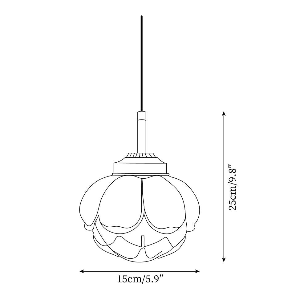 Pendant Lamp Metal and Glass Lotus Flower Shade Artistic Retro-Neutral Decor