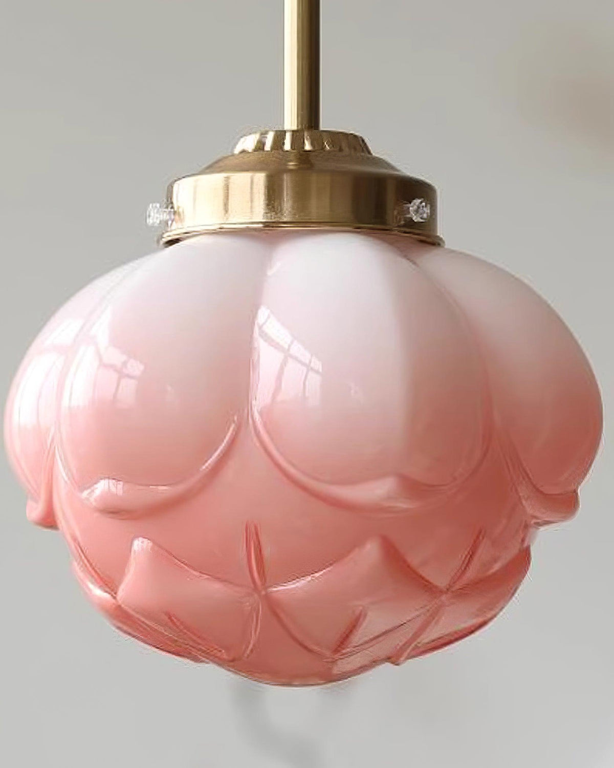 Pendant Lamp Metal and Glass Lotus Flower Shade Artistic Retro-Neutral Decor