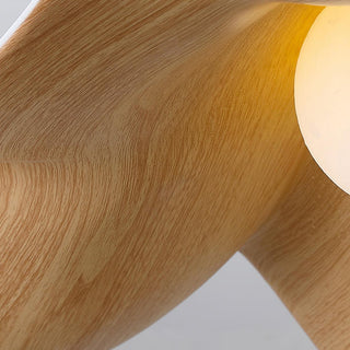 Solara Plafonnier Feuille de Lotus avec finition bois et blanc-Luire