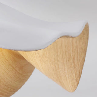 Solara Plafonnier Feuille de Lotus avec finition bois et blanc-Luire
