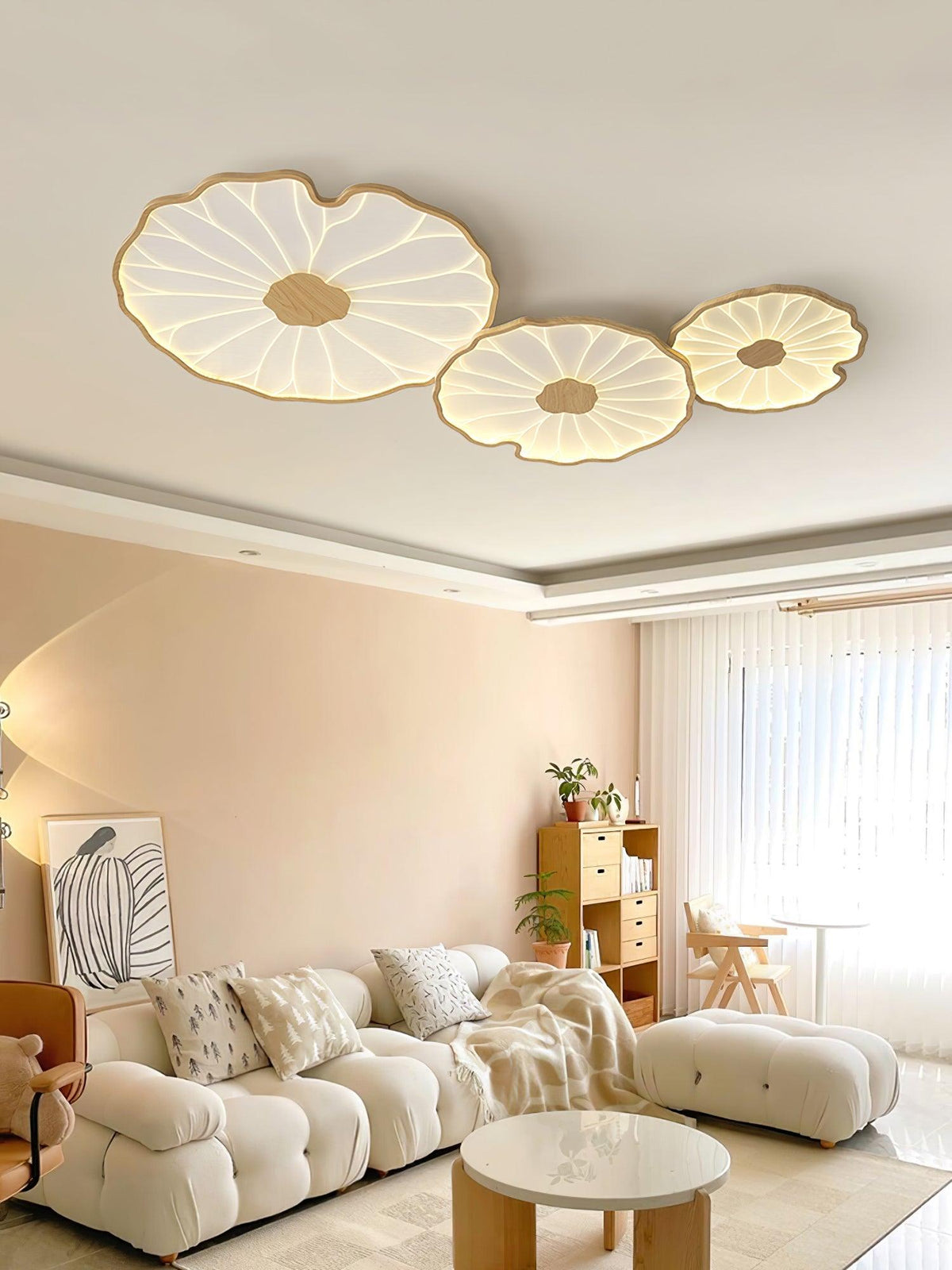 Vostel Plafonnier Feuille de Lotus avec Finition Bois-Cielum