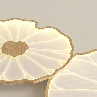 Solara Plafonnier Feuille de Lotus avec Finition Bois-Luire