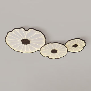 Solara Plafonnier Feuille de Lotus avec Finition Bois-Luire
