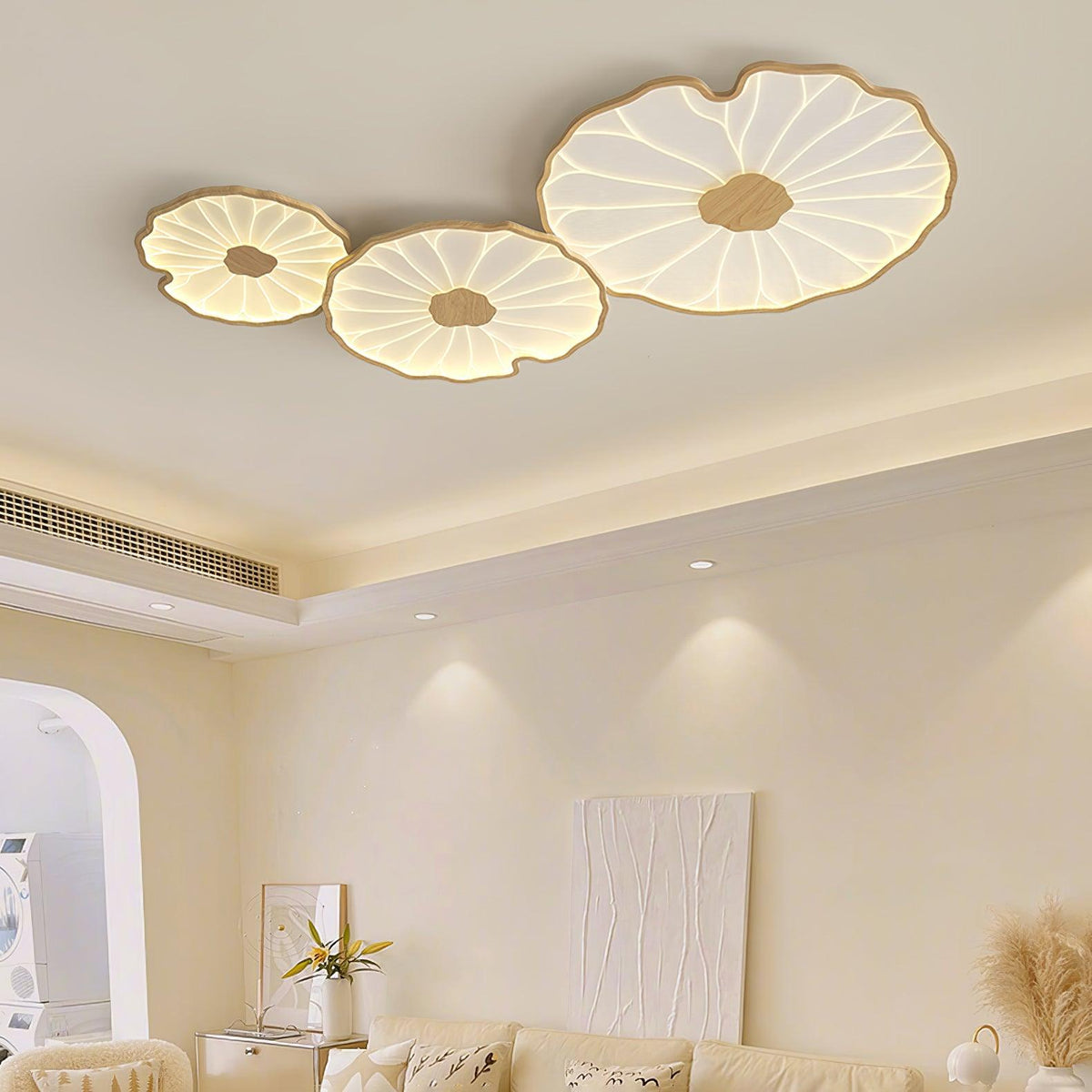 Vostel Plafonnier Feuille de Lotus avec Finition Bois-Cielum