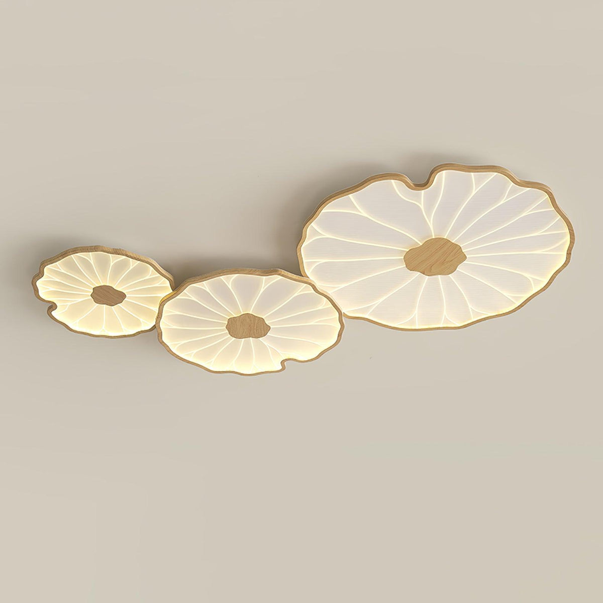 Vostel Plafonnier Feuille de Lotus avec Finition Bois-Cielum