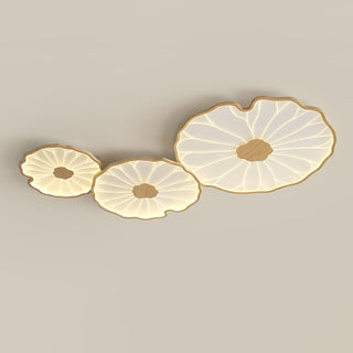 Solara Plafonnier Feuille de Lotus avec Finition Bois-Luire